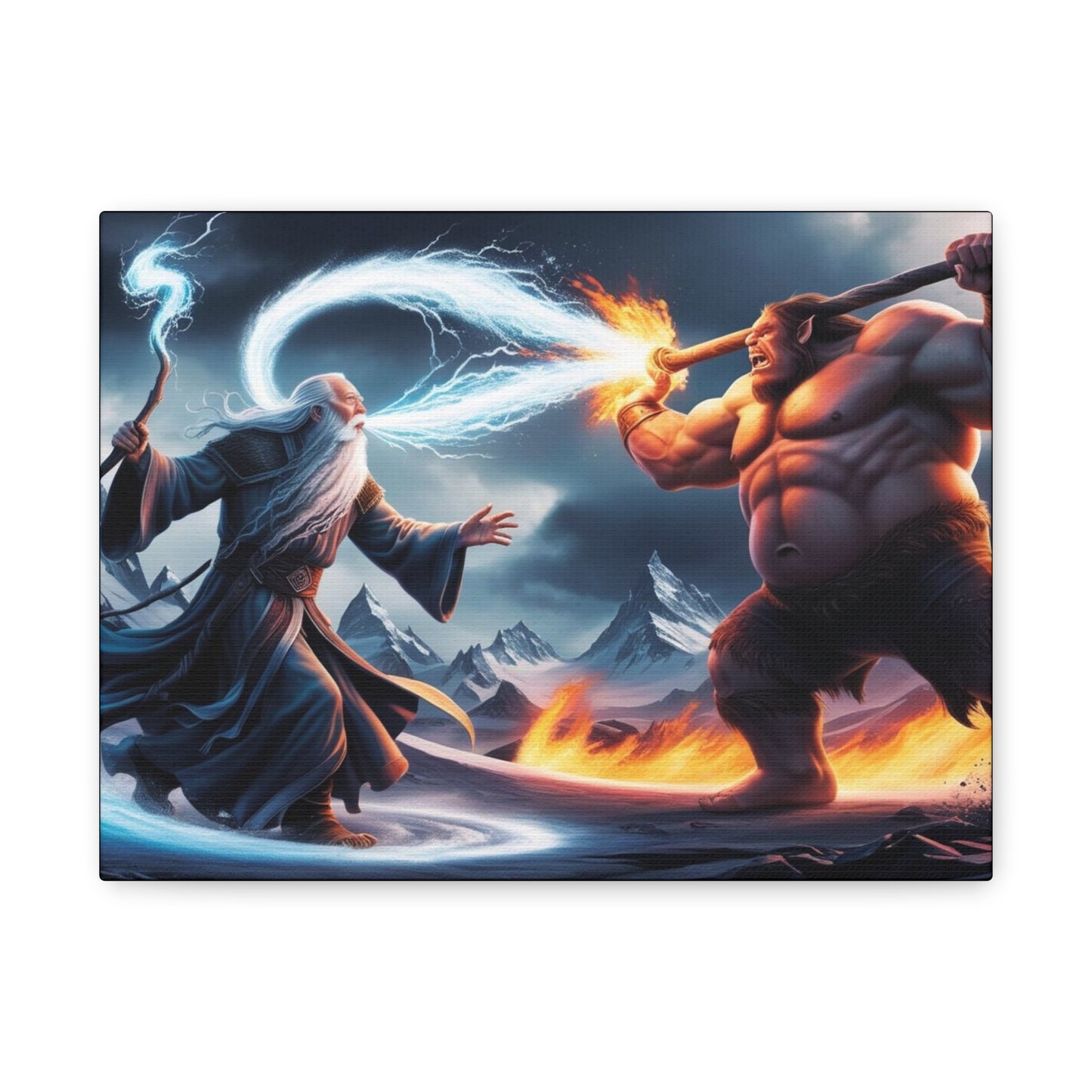 Canvas Print - Wizard vs Fire Ogre