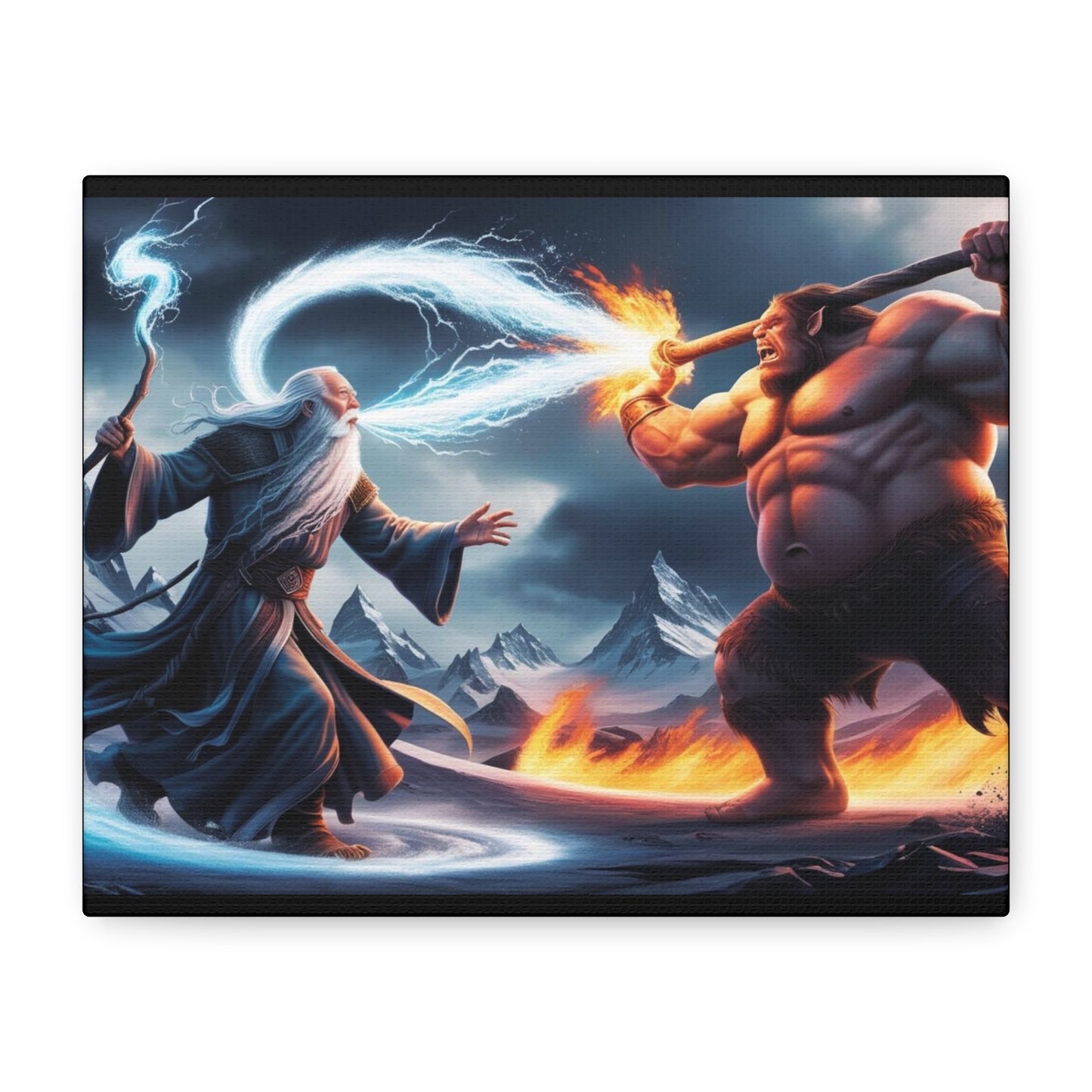 Canvas Print - Wizard vs Fire Ogre