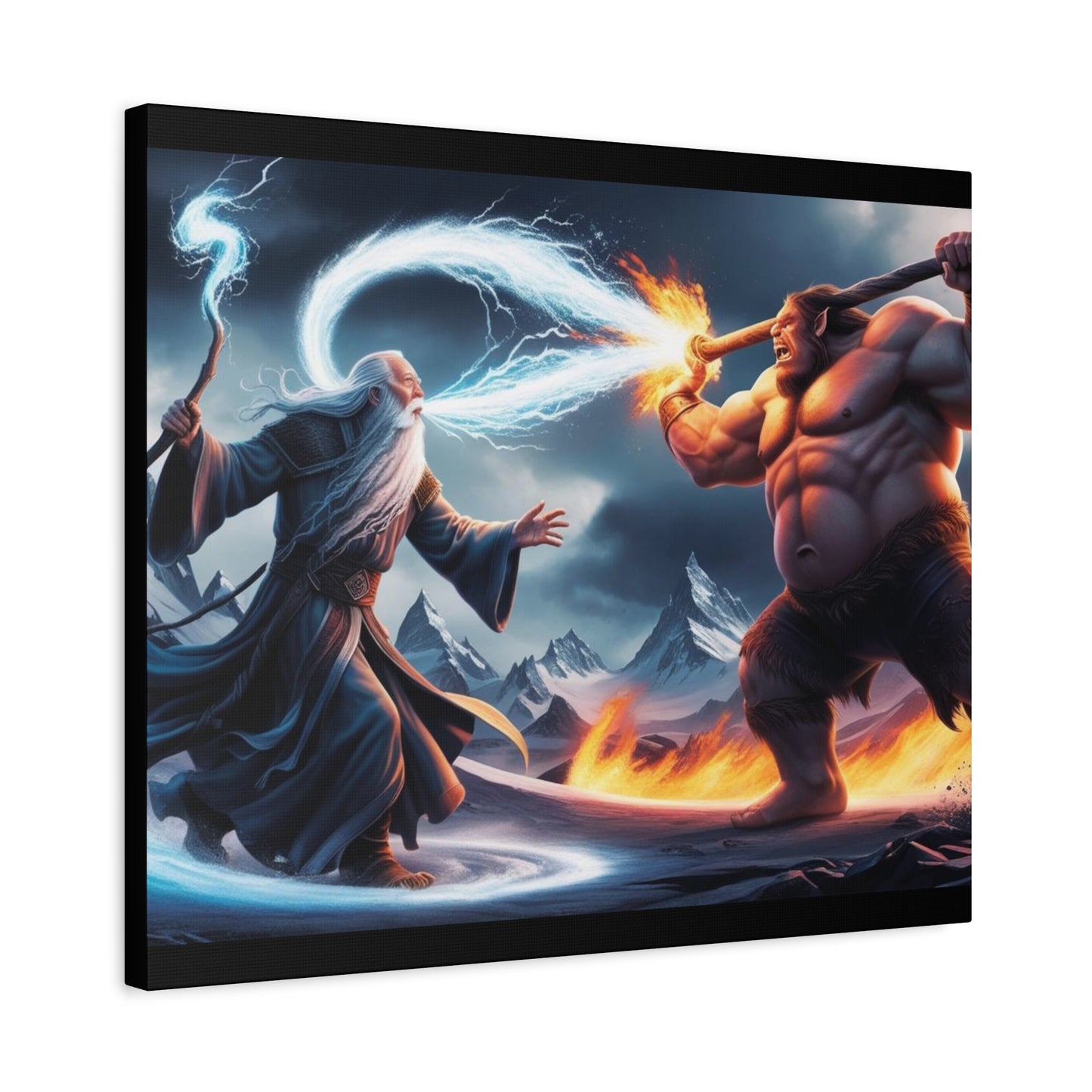 Canvas Print - Wizard vs Fire Ogre