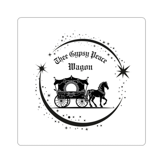 Enchanted Gypsy Wagon Kiss-Cut Stickers, Bohemian Decor, Laptop Stickers, Festival Gear, Unique Gift for Free Spirits