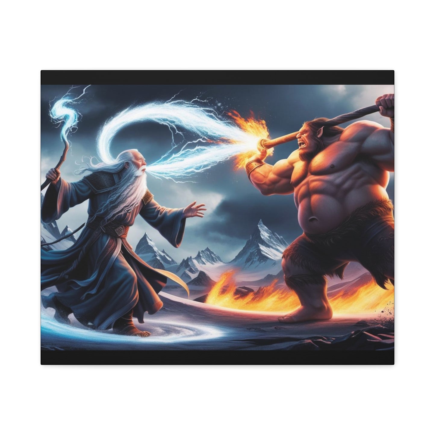 Canvas Print - Wizard vs Fire Ogre
