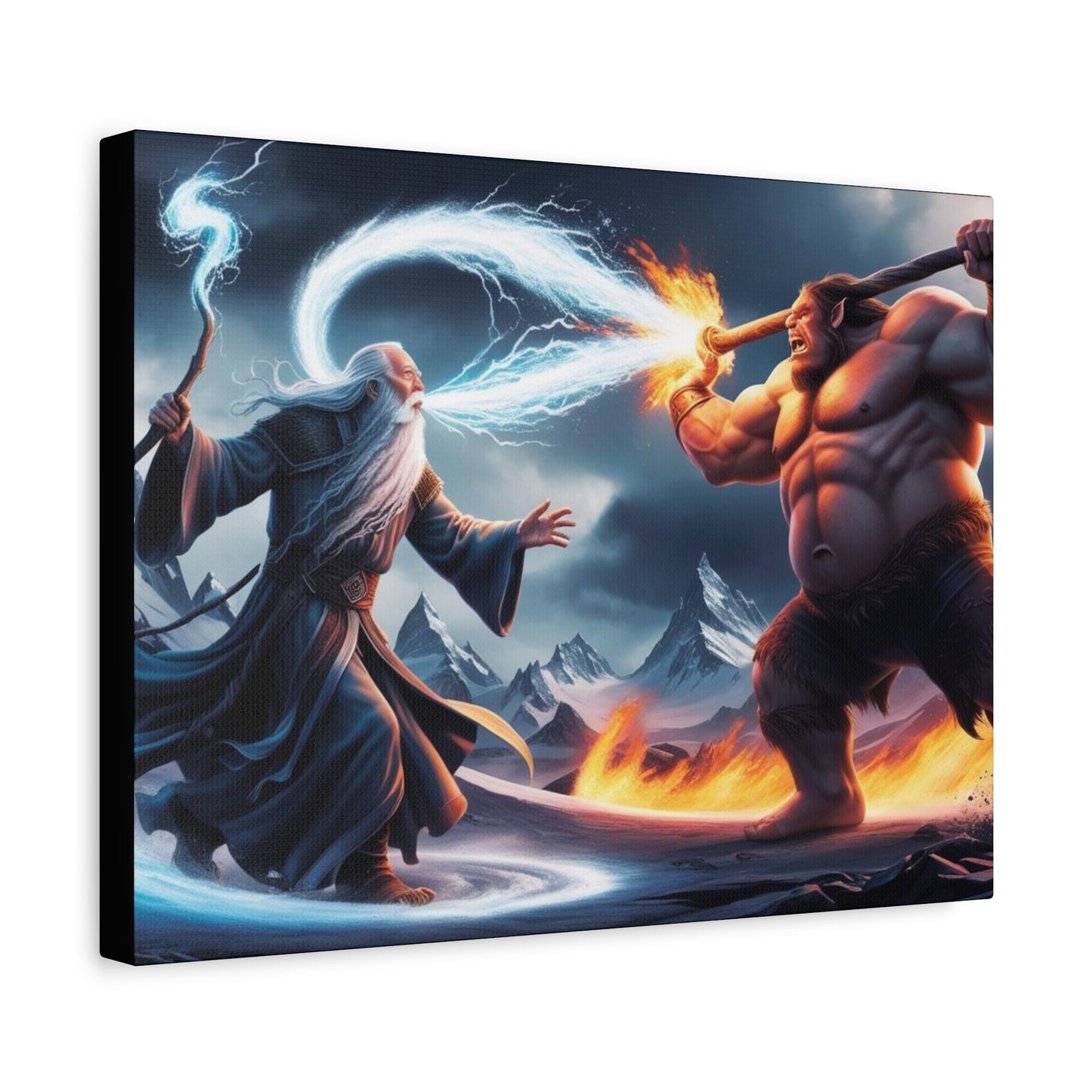 Canvas Print - Wizard vs Fire Ogre