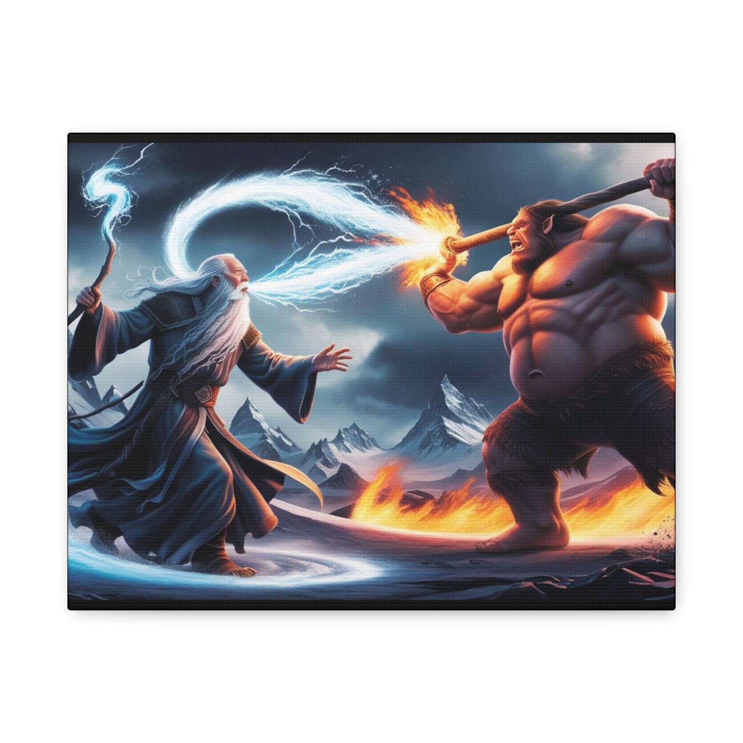 Canvas Print - Wizard vs Fire Ogre