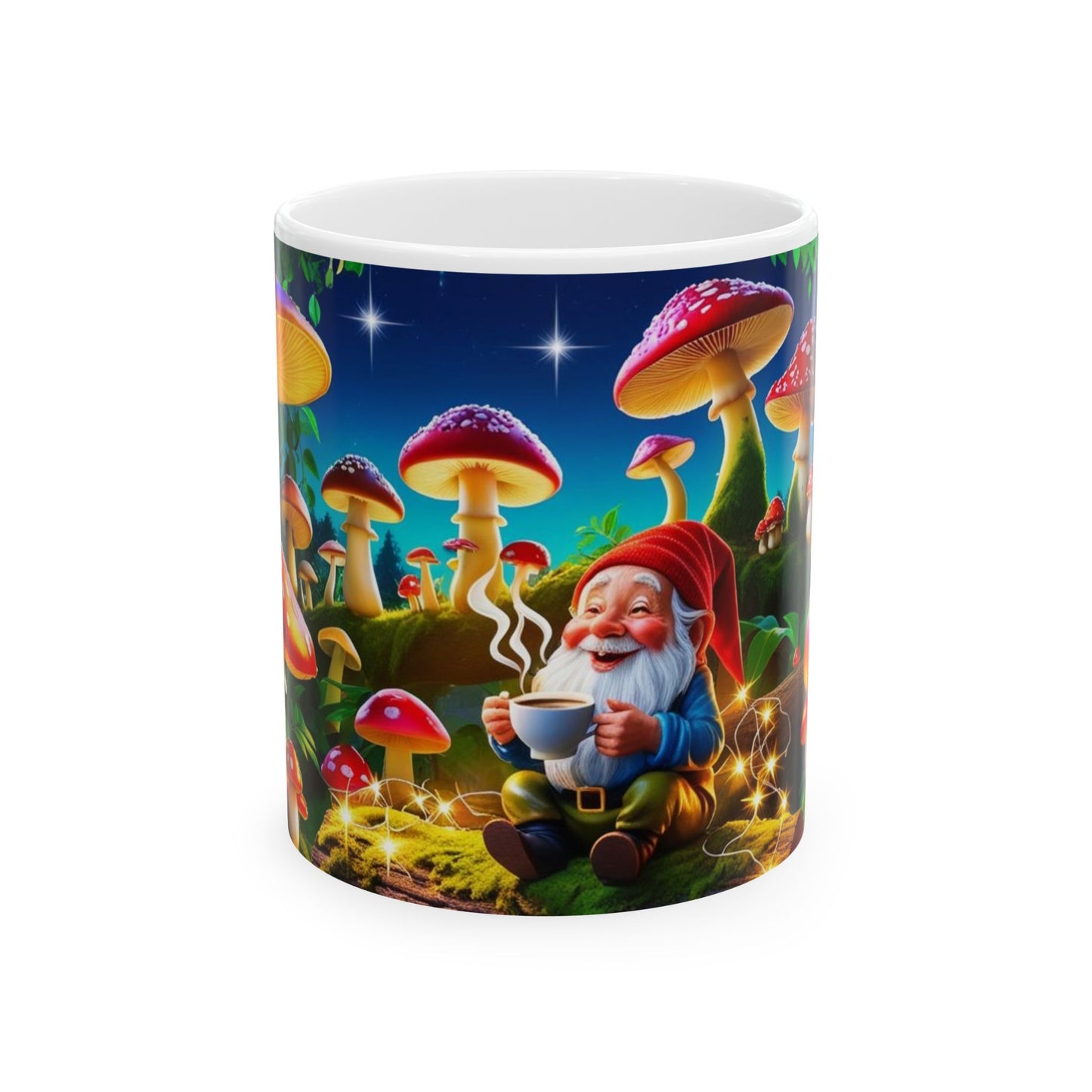 Whimsical Gnome Ceramic Mug - We all need a happy Gnome