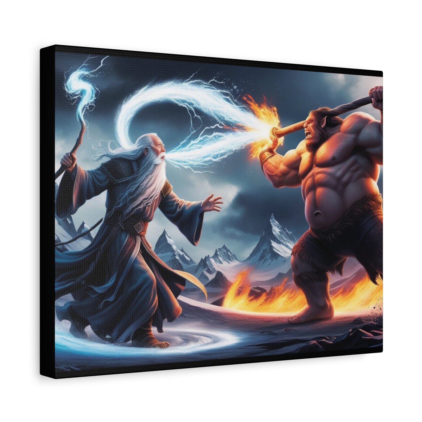 Canvas Print - Wizard vs Fire Ogre