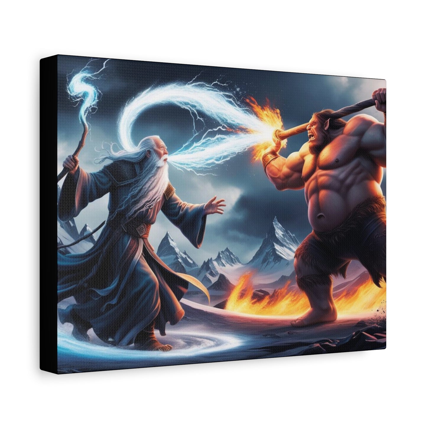 Canvas Print - Wizard vs Fire Ogre